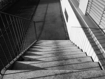 High angle view of staircase