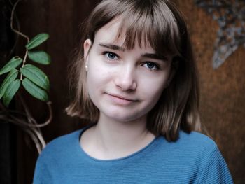 Close-up portrait of smiling girl