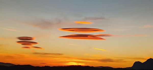 Low angle view of sky during sunset