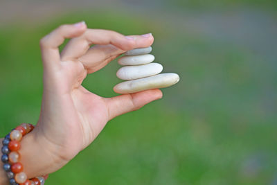 Close-up of hand holding hands