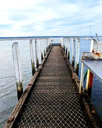 Pier over sea against sky