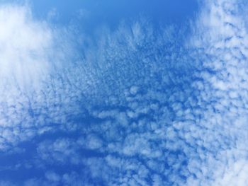 Low angle view of clouds in blue sky