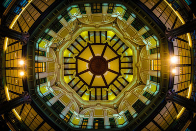 Directly below shot of illuminated ceiling