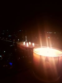 Close-up of illuminated candle