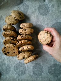 Close-up of hand holding cookies