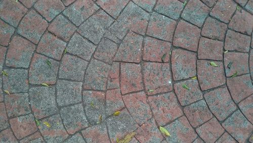 High angle view of cobblestone street