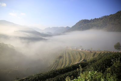 Scenic view of mountains against sky