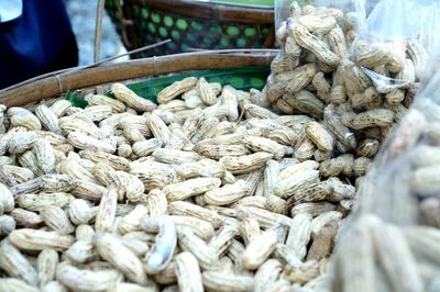 Close-up of ropes for sale in market