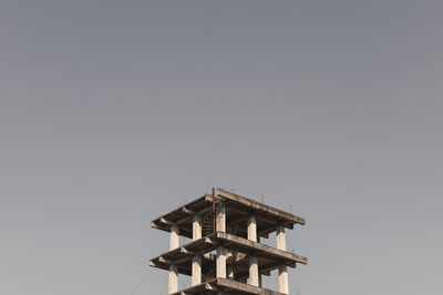 Low angle view of pagoda against clear sky