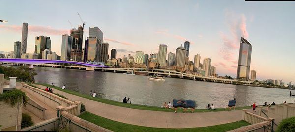 Panoramic view of city and buildings against sky
