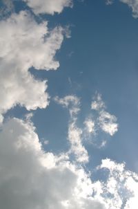 Low angle view of clouds in sky