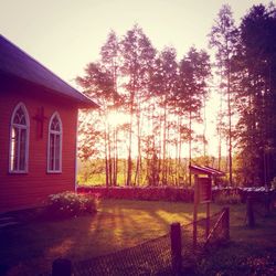 View of built structure with trees in background