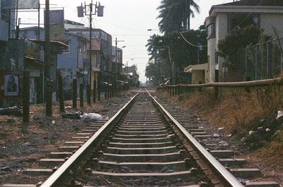 Railroad tracks against sky