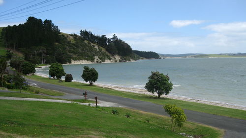 Scenic view of beach against sky