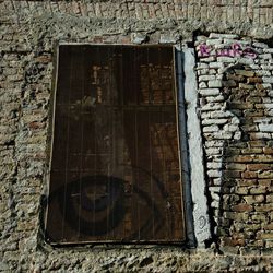 Close-up view of brick wall