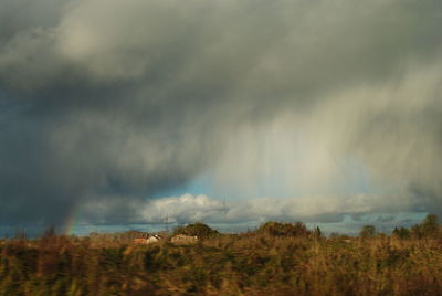 Panoramic view of storm clouds over landscape