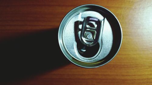 Close-up of beer glass on table