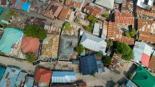 Aerial view of the local settlement in dar es salaam.