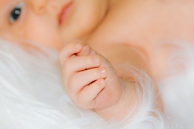 Close-up of baby hand