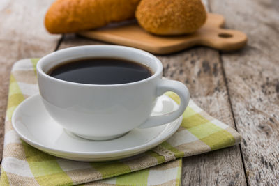 Close-up of coffee on table