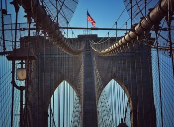 Low angle view of brooklyn bridge