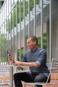 Man using mobile phone