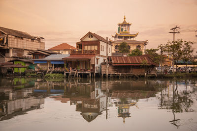 Reflection of buildings in water