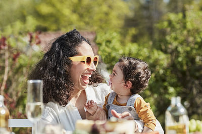 Mother with toddler daughter