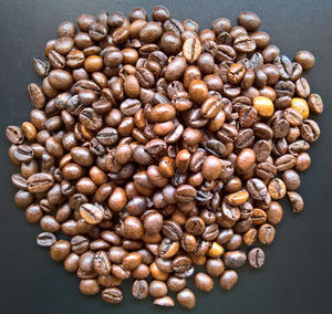 High angle view of coffee beans