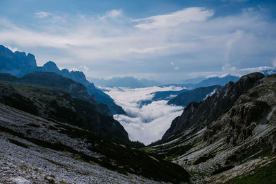 Scenic view of mountains against sky