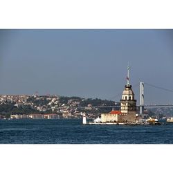 View of sea against clear sky