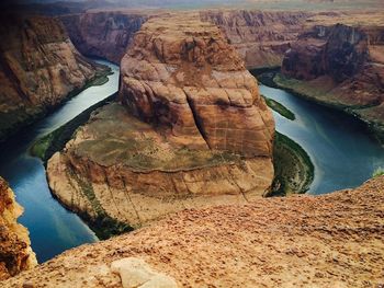 High angle view of horseshoe bend