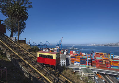 Funicular on mountainside, valparaiso, chile