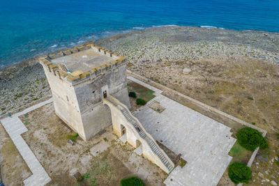 High angle view of beach