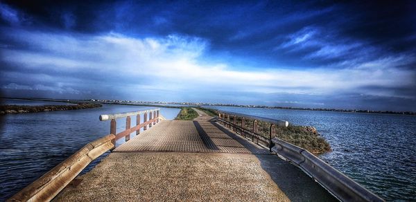 Pier over sea against sky