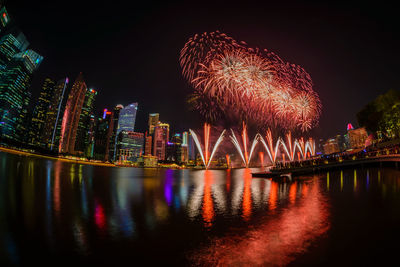 Fireworks performance for national day sg 54, bayfront south private jetty
