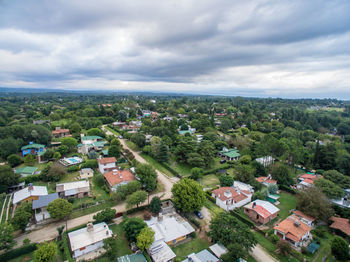 High angle view of townscape against sky