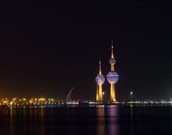 Illuminated city at night