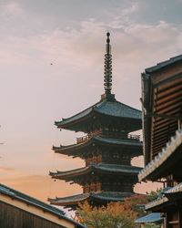 Temple against sky during sunset