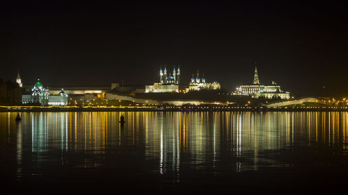 Illuminated city at night