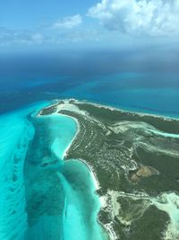 Aerial view of sea against sky