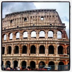 Low angle view of coliseum