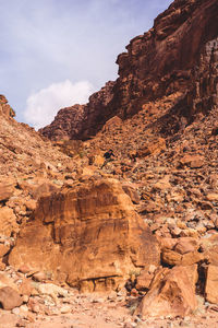 View of rocky mountain against sky