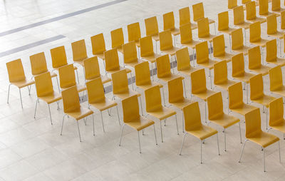 Rows of chairs - meeting background.view from above.