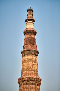 Low angle view of statue against clear sky