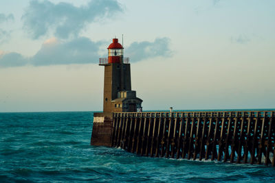 Lighthouse in sea