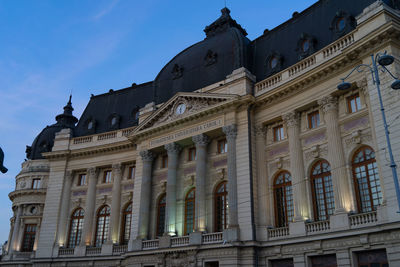 Low angle view of historical building