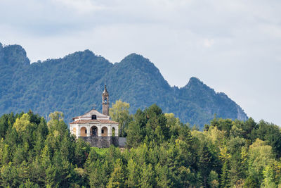 A view of the church of the holy trinity in clusone, lombardia, italy.