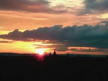 Scenic view of dramatic sky during sunset