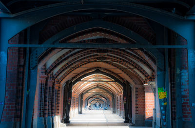 View of narrow corridor along walls